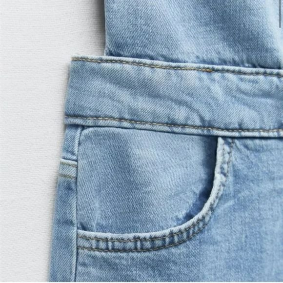 ZARA TRF DENIM HALTER NECK JUMPSUIT - Picture 4 of 9